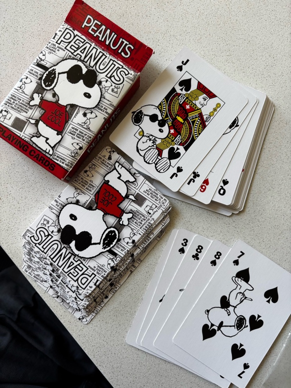 Peanuts 'Joe Cool' Playing Cards - Black, White & Red
